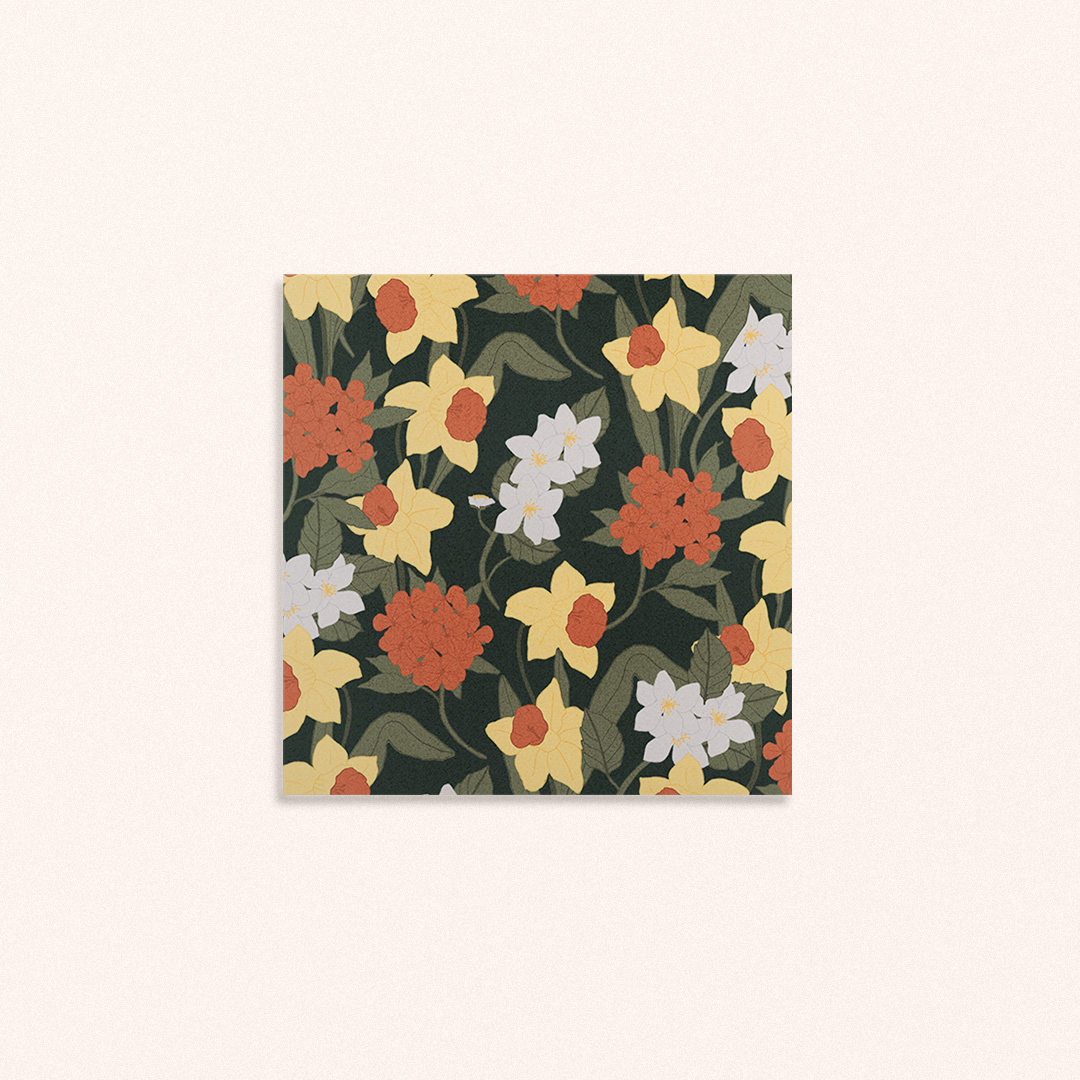 Mini affiche carrée florale et colorée Mars