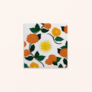 Mini affiche carrée florale et colorée Sun